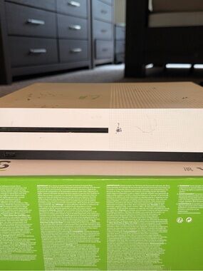 Microsoft Xbox One S Slim White Console with Black Trim